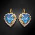 Auskarai „Okeano Širdis (Akvamarino Mėlyna)“ su Swarovski™ kristalais